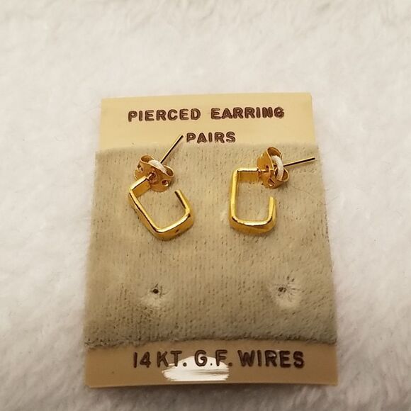 NWT Vintage 14k Gold Plated Earrings - Picture 1 of 2